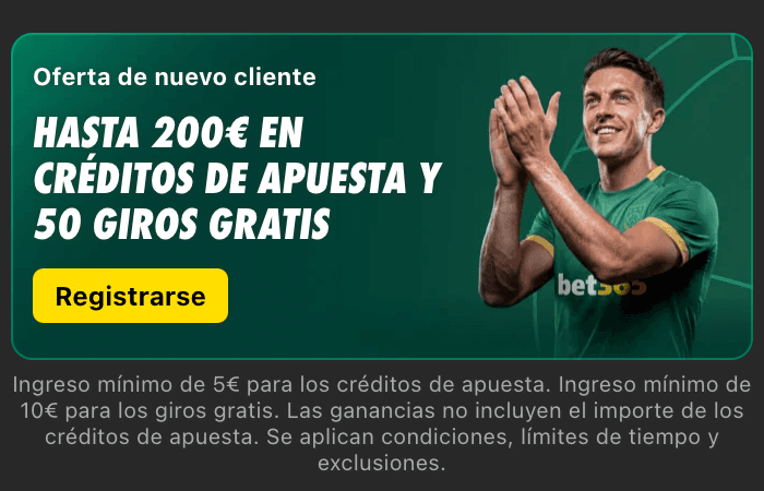 Página de Bet365 con el banner de oferta de nuevo cliente visible.